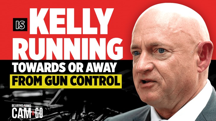 Is Mark Kelly running on or away from his support for gun control?